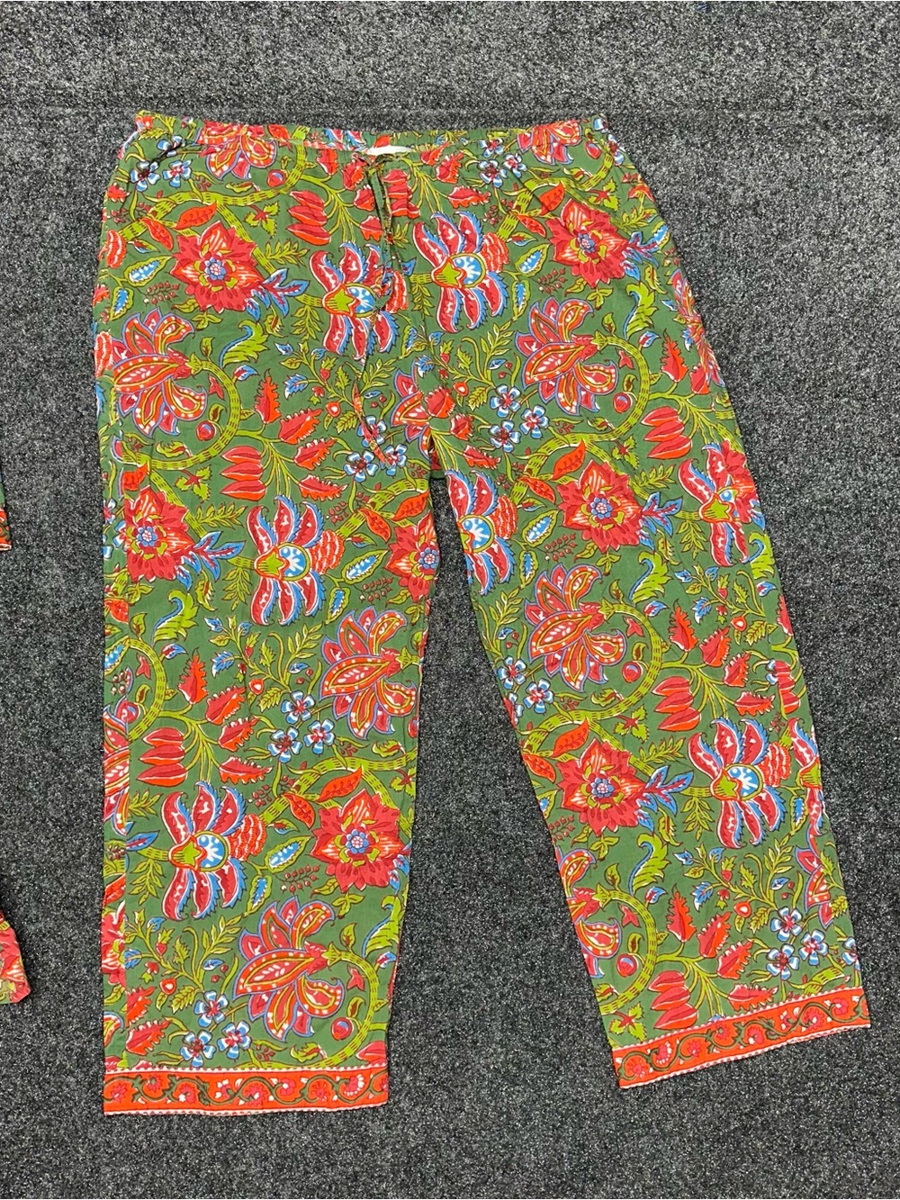 Boho floral loungewear set cotton maximalist india colorful pajamas natural - Picture 3 of 10
